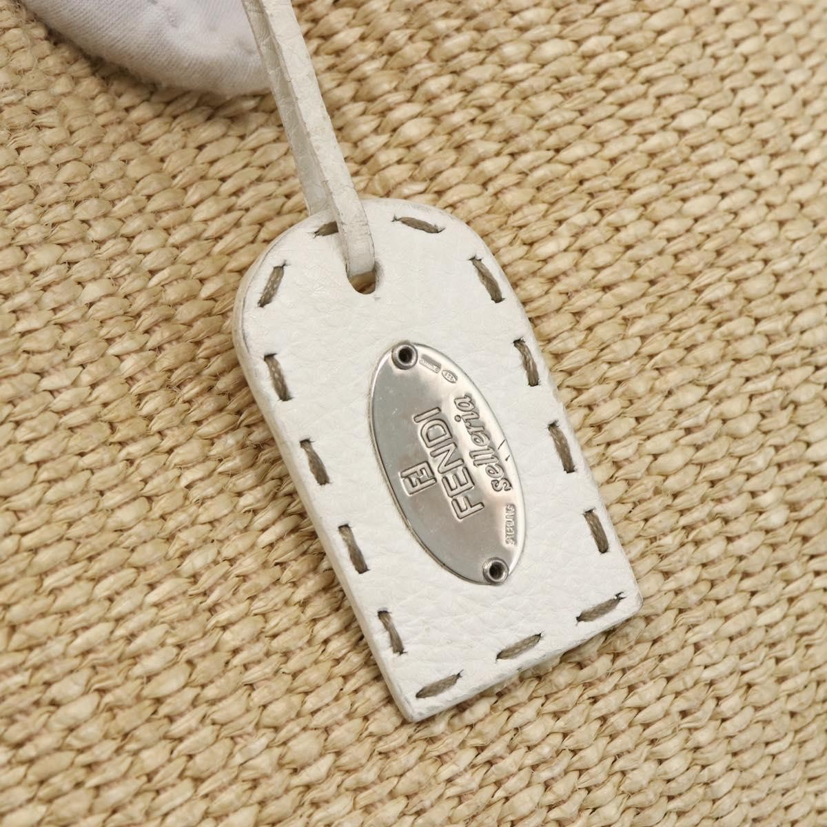 Fendi Selleria Tote Bag Raffia, BEIGE, WICKER, Tote bag