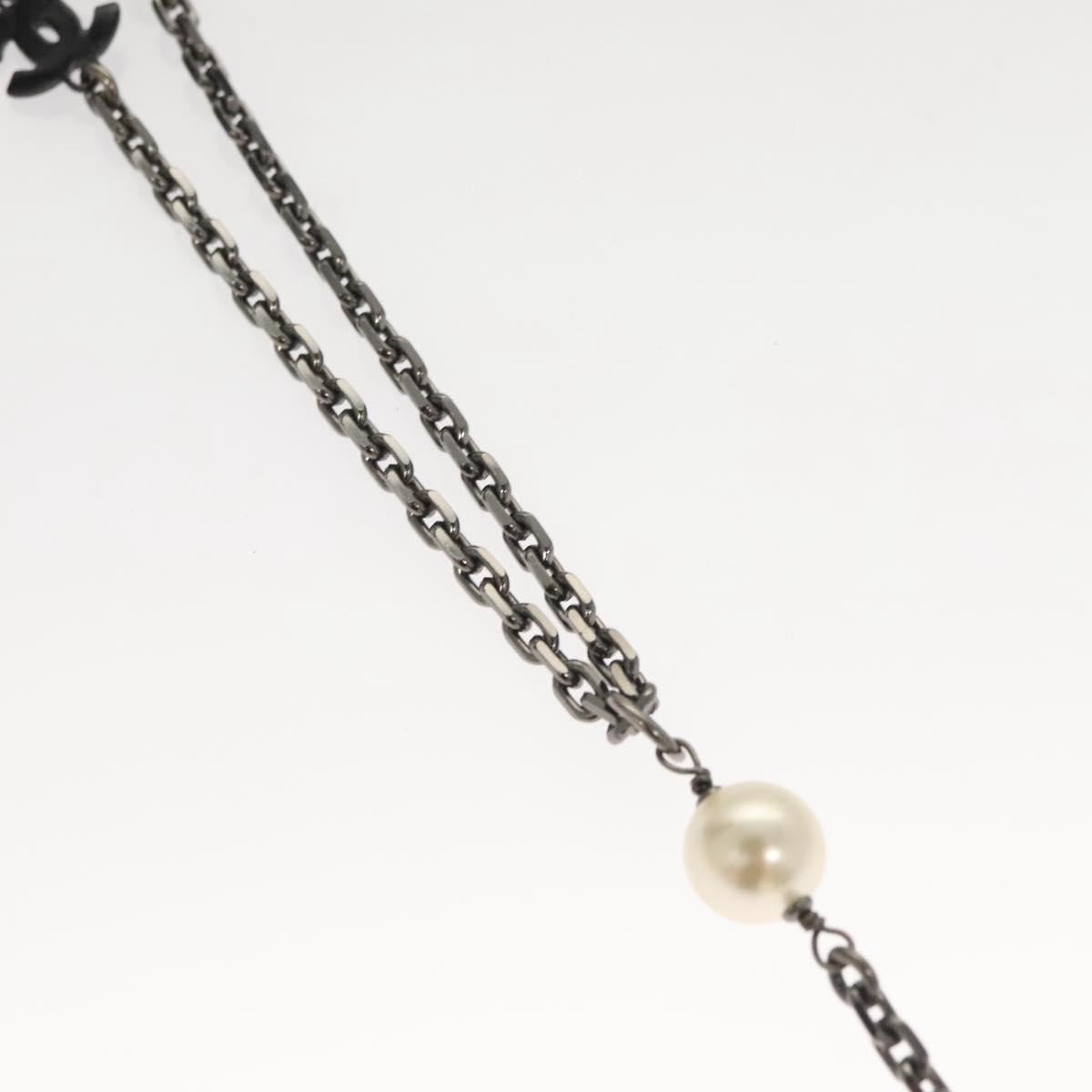 Chanel CC Pearl Necklace Faux Pearls and Metal, WHITE, METAL, Necklace