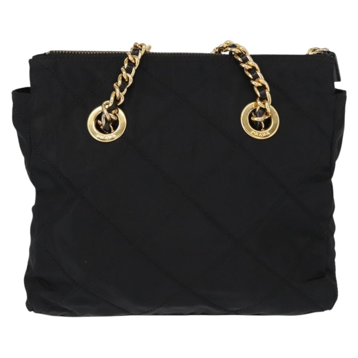 Prada Re-Edition 1995 Chain Tote Quilted Re-Nylon, BLACK, NYLON, Shoulder bag
