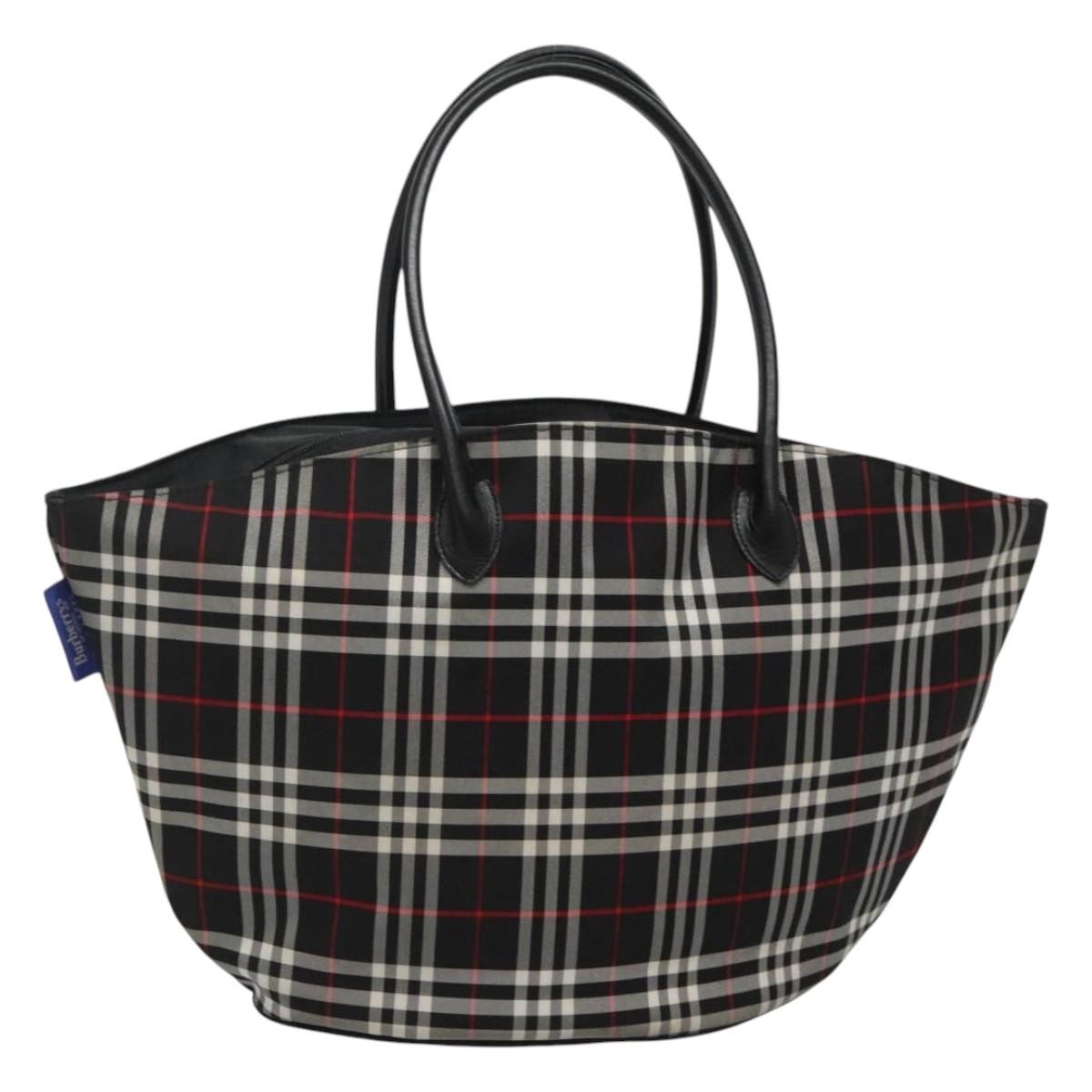 Burberry Nova Check Tote Nylon, BLACK, NYLON, Tote bag