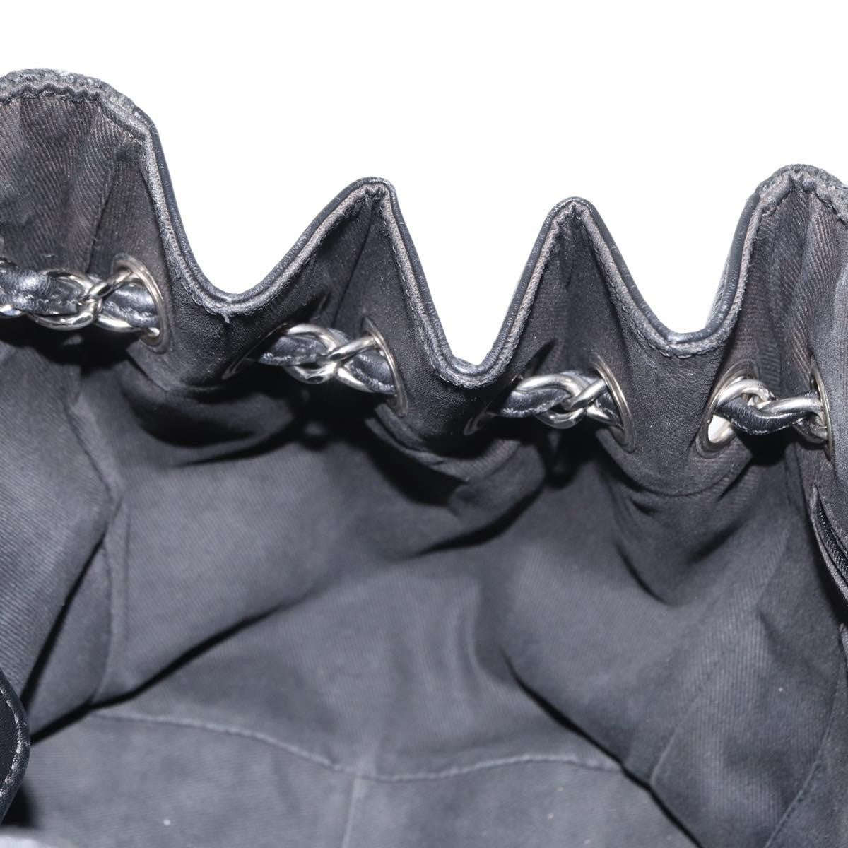 Chanel Vintage CC Charm Tote Chevron Canvas, BLACK, CANVAS, Tote bag