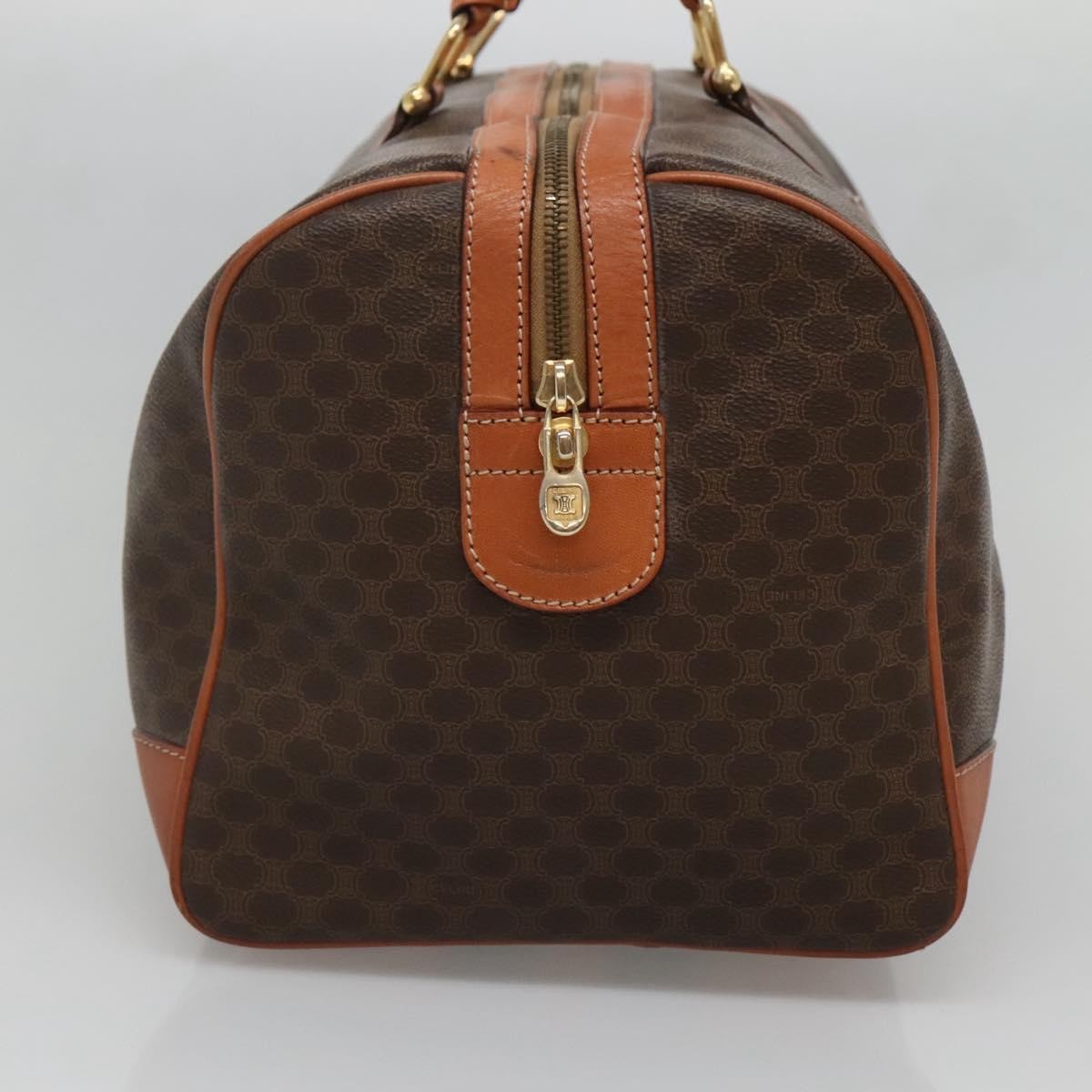 Celine Vintage Duffle Bag Macadam Coated Canvas, BROWN, CANVAS, Travel bag