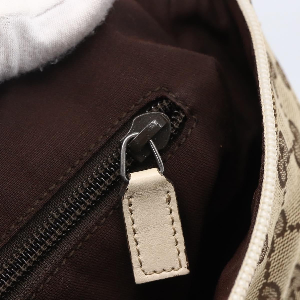 Gucci Zip Messenger Bag GG Canvas with Perforated Leather, BEIGE, CANVAS, Shoulder bag