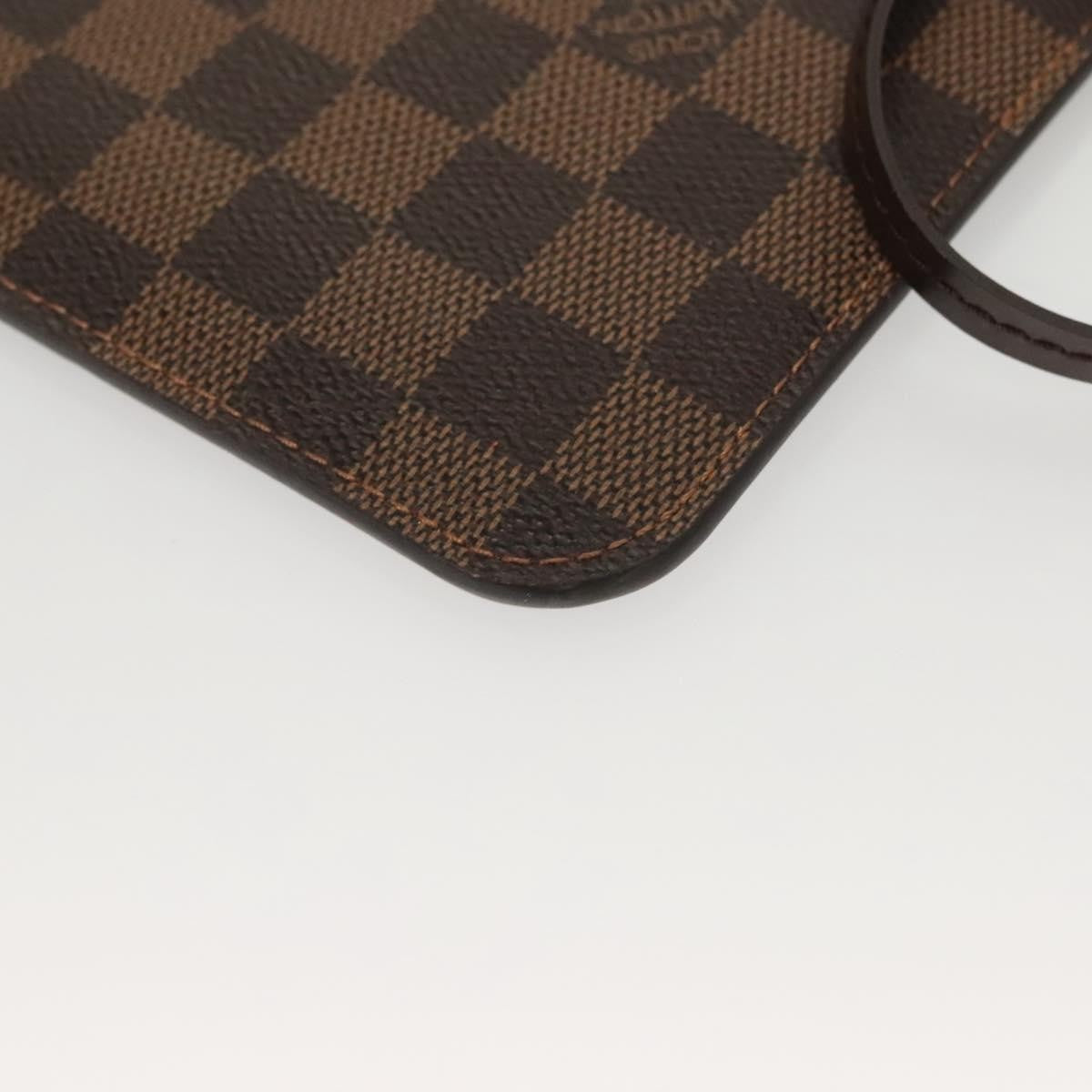 Louis Vuitton Neverfull Pochette Damier, BROWN, CANVAS, Tote bag