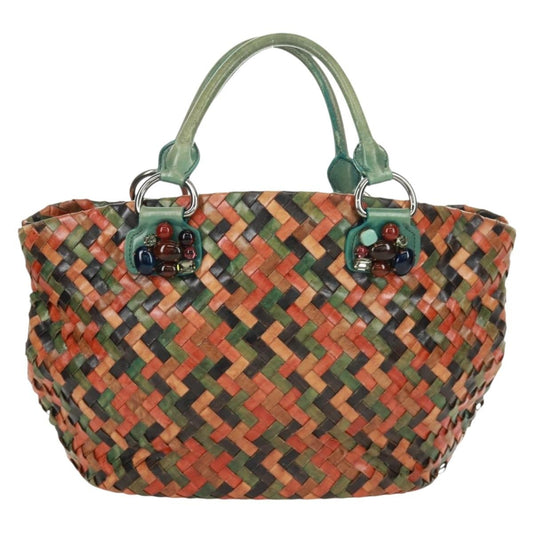 Miu Miu Chain Handle Bag Pleated Leather, Multicolour, Leather, Handbag