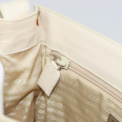 Prada Vintage Shoulder Bag Nylon and Leather, BEIGE, NYLON, Shoulder bag