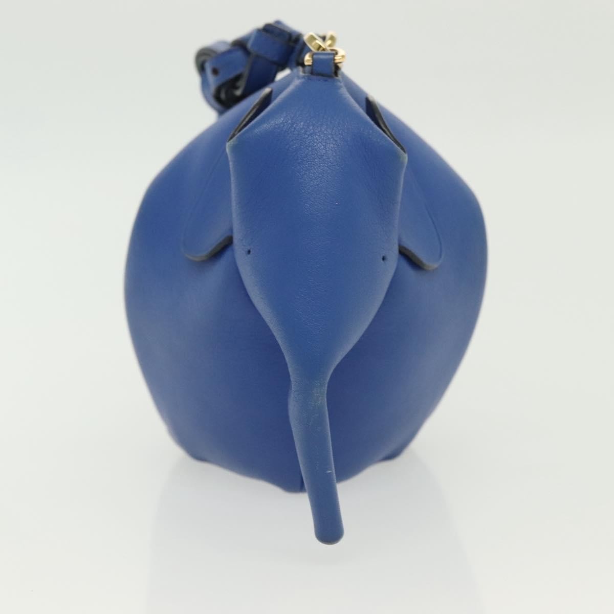 Loewe Elephant Bag Leather, BLUE, LEATHER, Bag