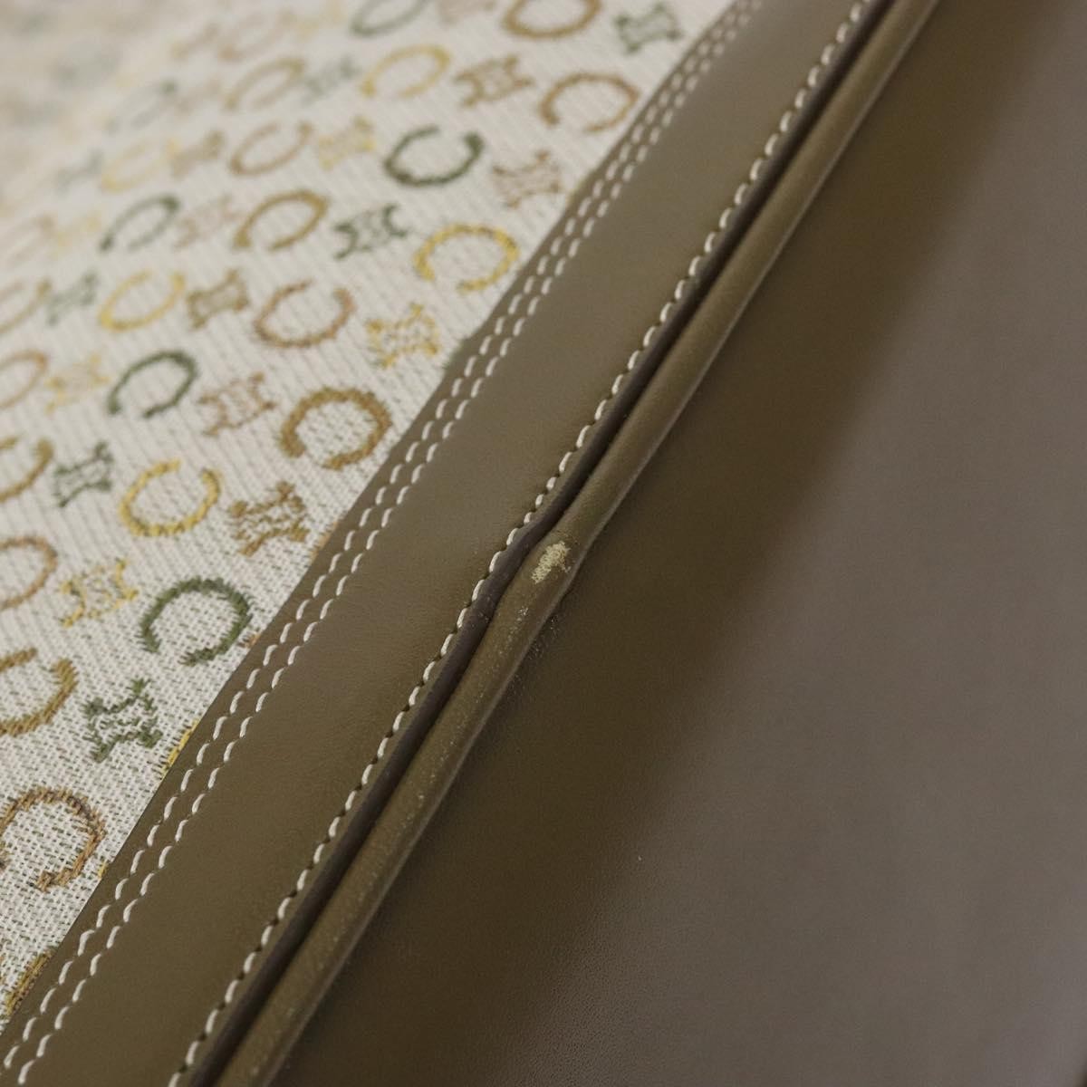 Celine Vintage Macadam Shoulder Bag Canvas, KHAKI, CANVAS, Shoulder bag