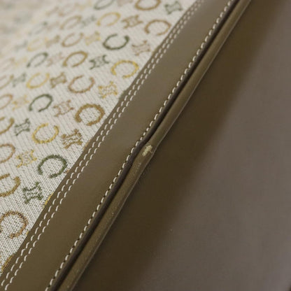 Celine Vintage Macadam Shoulder Bag Canvas, KHAKI, CANVAS, Shoulder bag