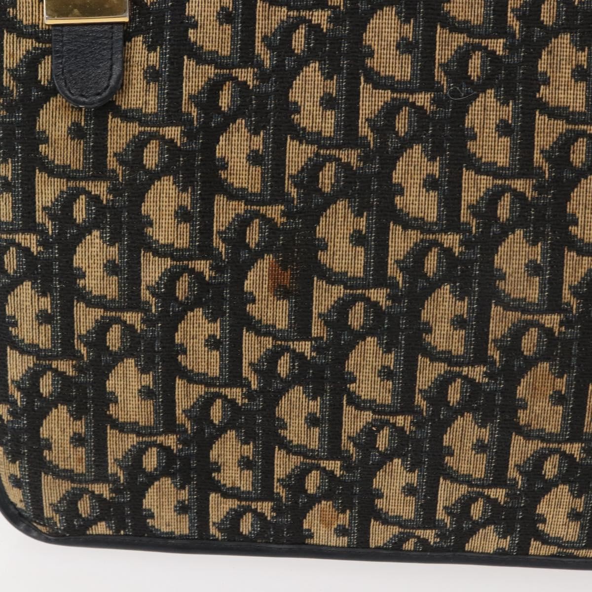 Christian Dior Vintage Trotter Shoulder Bag Canvas, NAVY, CANVAS, Shoulder bag