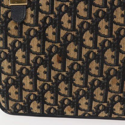 Christian Dior Vintage Trotter Shoulder Bag Canvas, NAVY, CANVAS, Shoulder bag