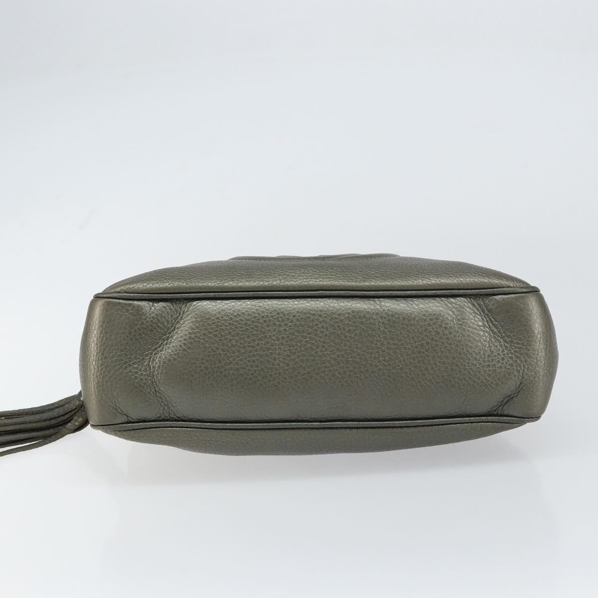 Gucci Soho Chain Zip Shoulder Bag Leather, GOLD, LEATHER, Shoulder bag