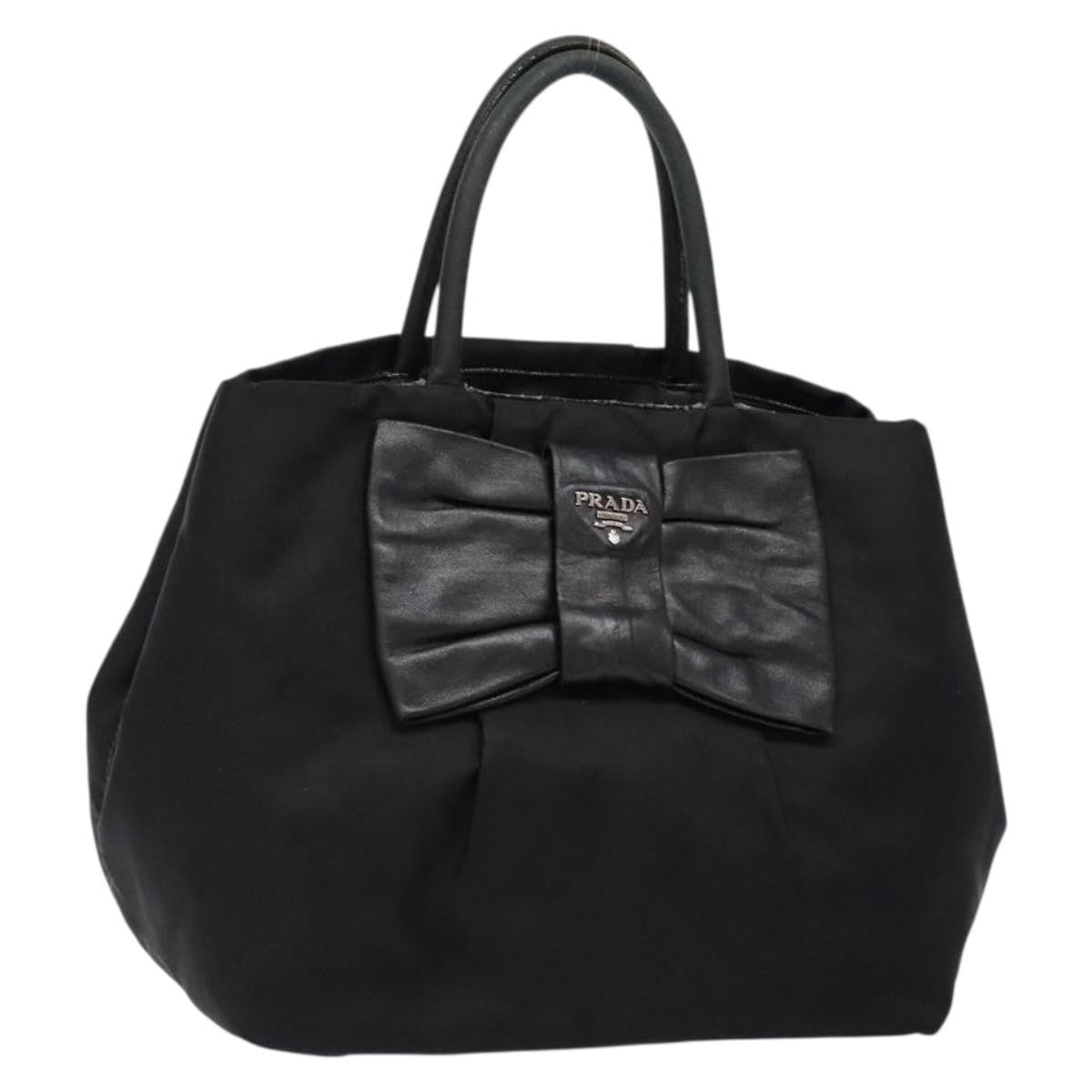 Prada Bow Tote Tessuto, SILVER, NYLON, Handbag