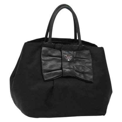 Prada Bow Tote Tessuto, SILVER, NYLON, Handbag