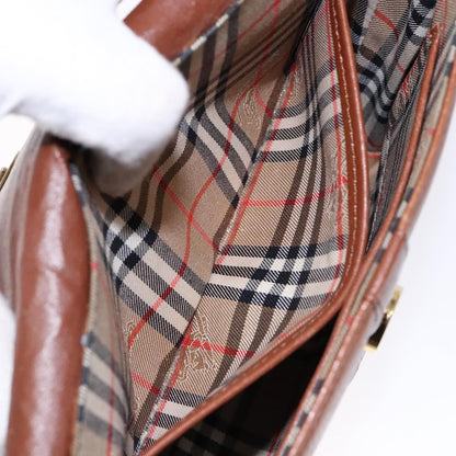 Burberry Flap Shoulder Bag Leather, BROWN, LEATHER, Shoulder bag