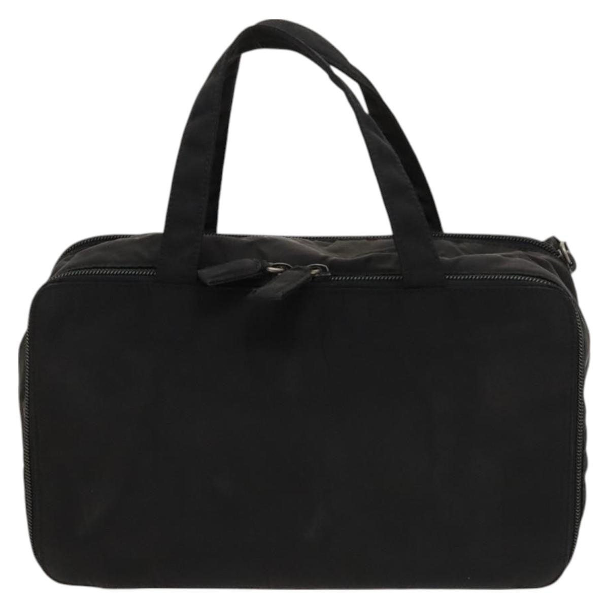 Prada Vintage Zip Handbag Tessuto, BLACK, NYLON, Handbag