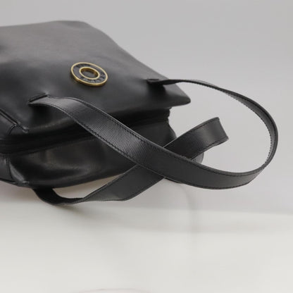 Celine Circle Logo Handbag Leather, BLACK, LEATHER, Handbag