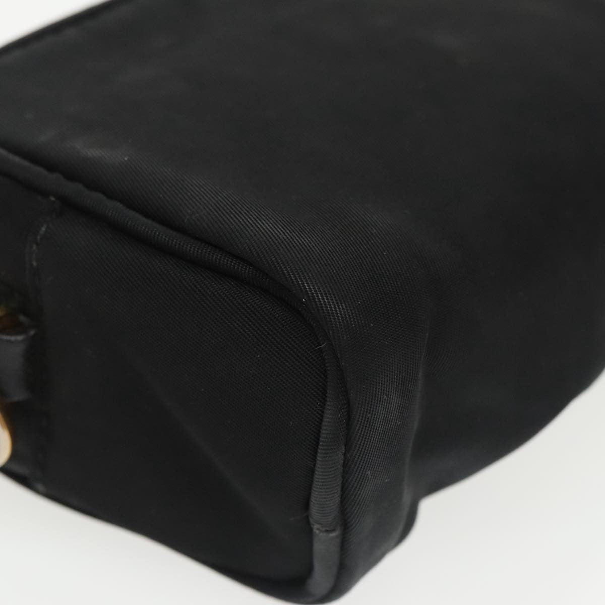 Prada Wristlet Zip Pouch Tessuto, BLACK, NYLON, Clutche & pouche