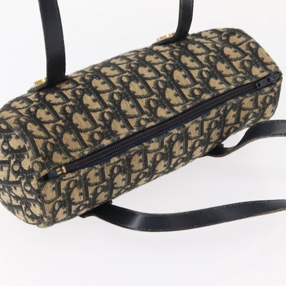 Christian Dior Vintage Trotter Handbag Canvas, NAVY, CANVAS, Handbag