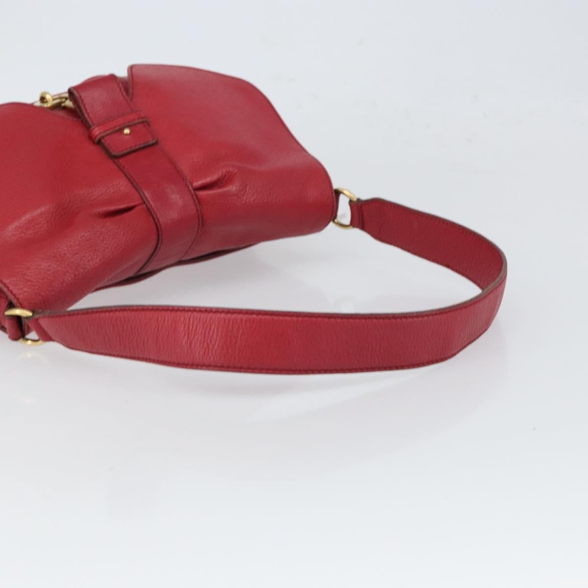 Salvatore Ferragamo Gancini Shoulder Bag Leather, RED, LEATHER, Shoulder bag