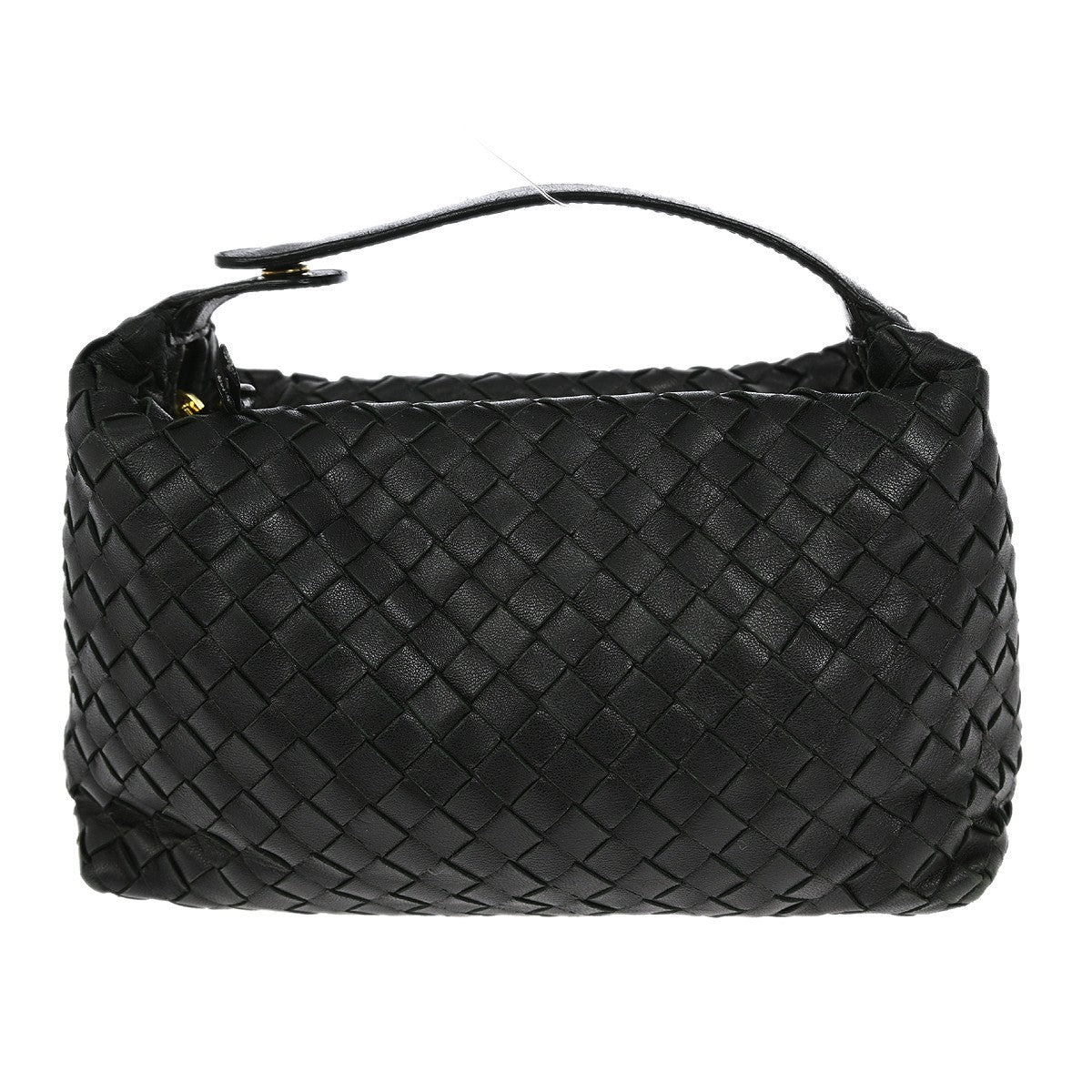 Bottega Veneta Handle Pouch Intrecciato Nappa, BLACK, LEATHER, Clutche & pouche
