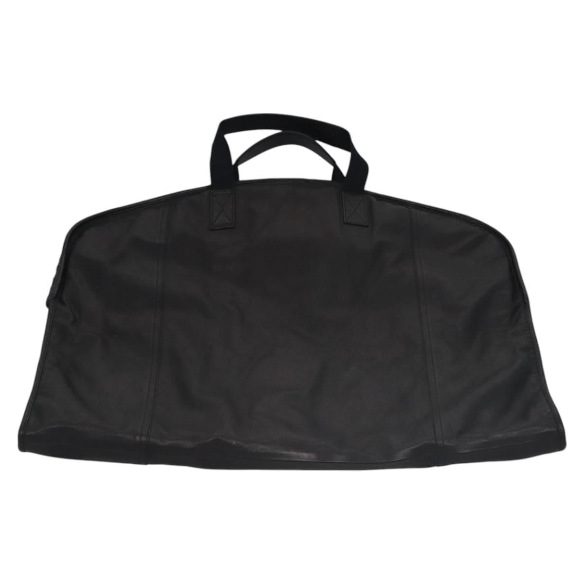 Bottega Veneta Garment Cover Canvas with Intrecciato Detail, BLACK, LEATHER, Travel bag