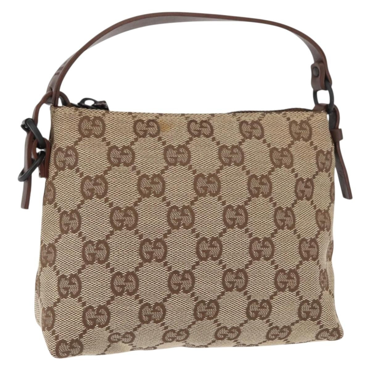 Gucci Pochette GG Canvas, BEIGE, CANVAS, Handbag