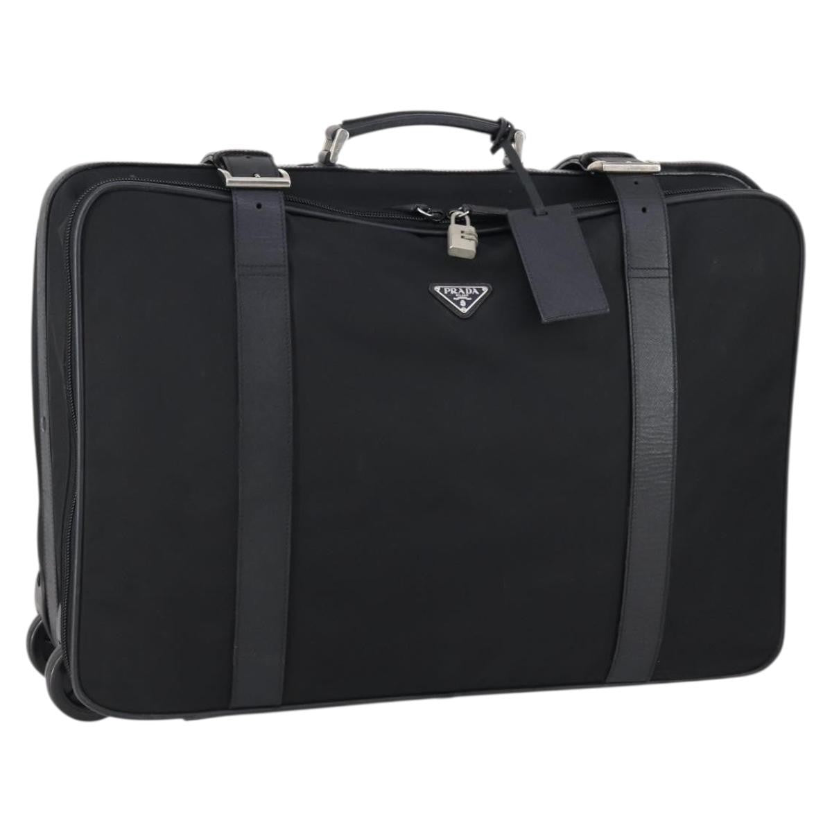 Prada Trunk Bag Nylon, BLACK, NYLON, Travel bag
