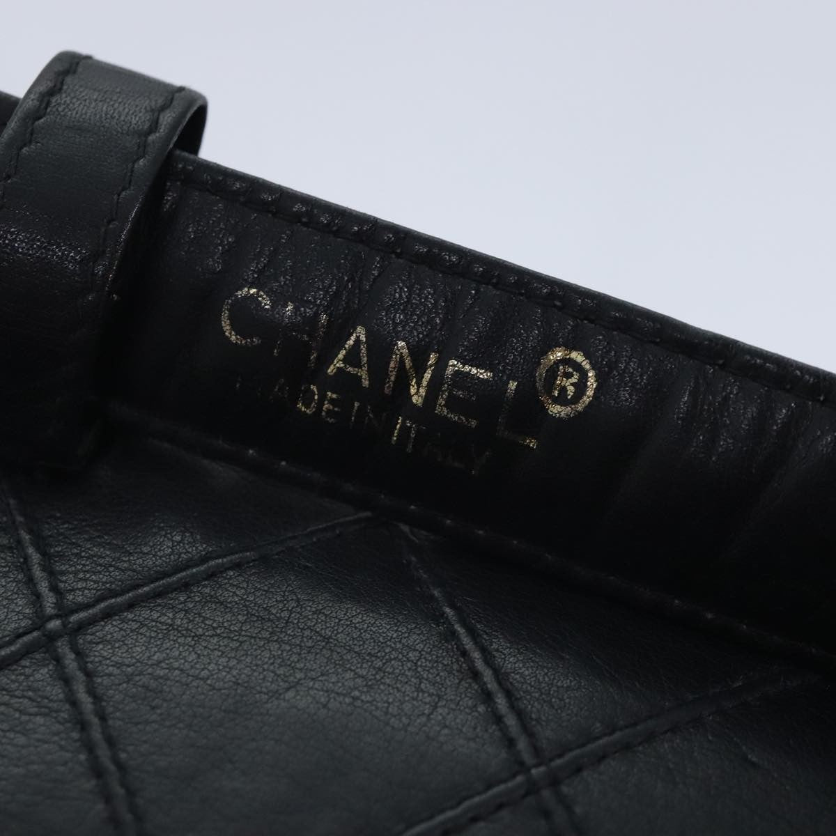 Chanel Vintage Flap Waist Bag Leather, BLACK, LEATHER, Clutche & pouche