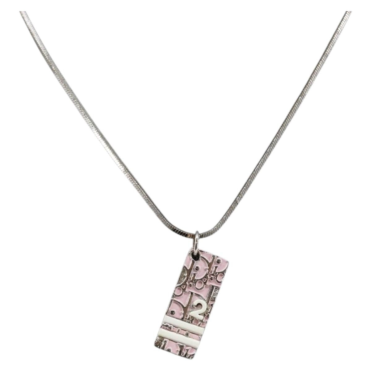 Christian Dior Trotter Pendant Necklace Metal, SILVER, METAL, Necklace