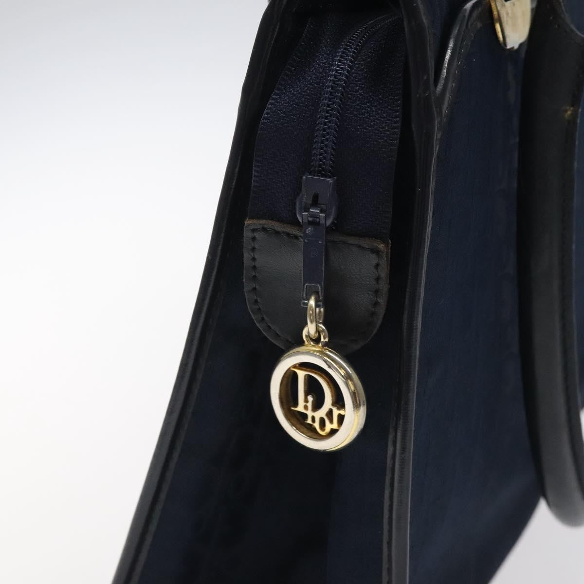 Christian Dior Vintage Trotter Handbag Canvas, NAVY, CANVAS, Handbag