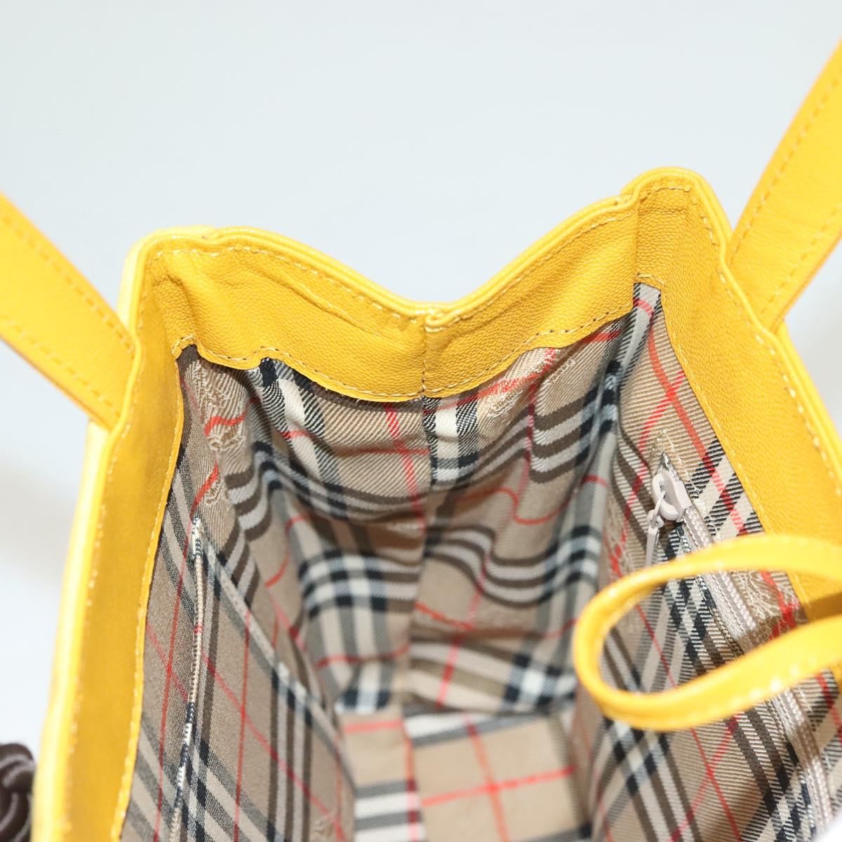 Burberry Vintage Handbag Leather, YELLOW, LEATHER, Handbag