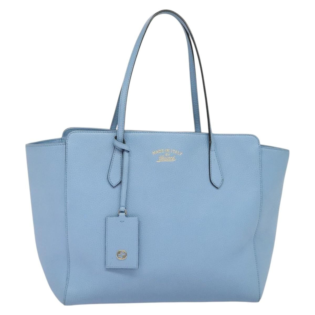 Gucci Swing Tote Leather, BLUE, LEATHER, Tote bag