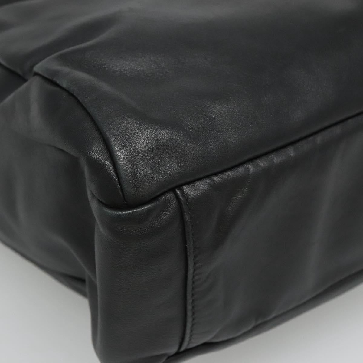 Prada Vintage Zip Handbag Tessuto, BLACK, LEATHER, Handbag