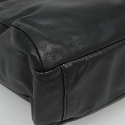 Prada Vintage Zip Handbag Tessuto, BLACK, LEATHER, Handbag