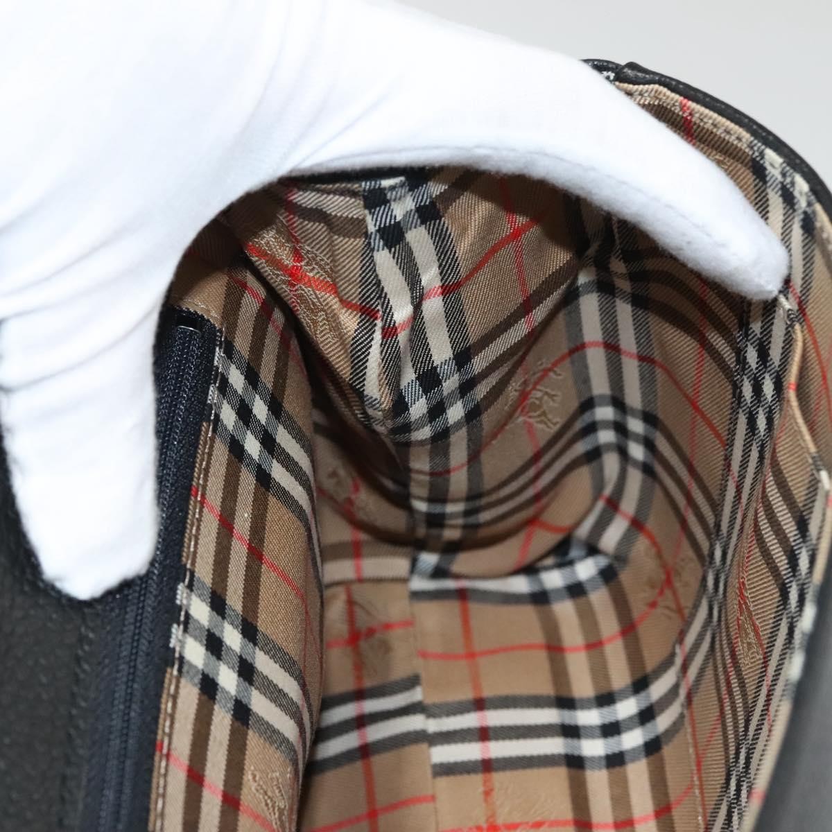 Burberry Vintage Handbag Leather, BLACK, LEATHER, Handbag