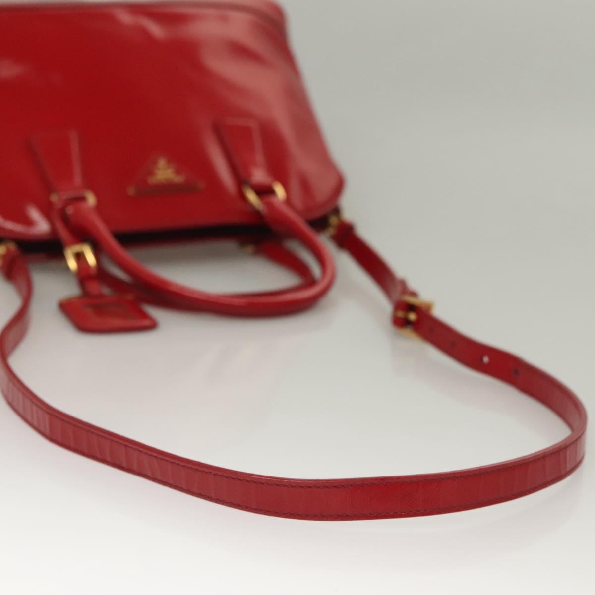 Prada Open Promenade Bag Vernice Saffiano Leather, RED, PATENT_LEATHER, Handbag
