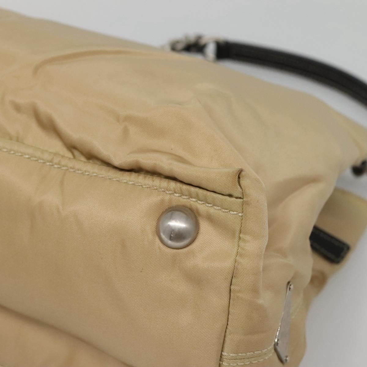 Prada Convertible Chain Tote Quilted Tessuto, BEIGE, NYLON, Tote bag