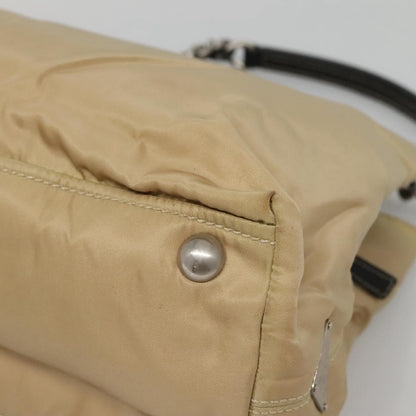 Prada Convertible Chain Tote Quilted Tessuto, BEIGE, NYLON, Tote bag