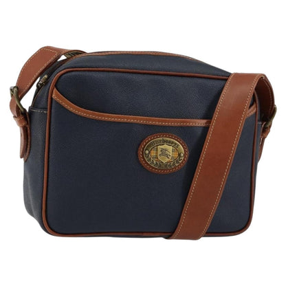 Burberry Vintage Shoulder Bag Leather, NAVY, LEATHER, Shoulder bag