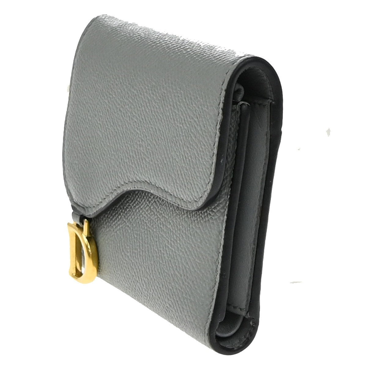 Christian Dior Saddle Trifold Flap Wallet Leather, BLUE, LEATHER, Wallets