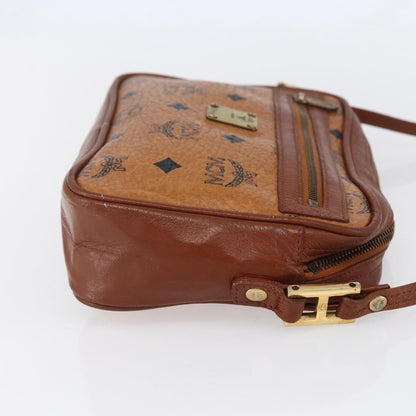 MCM Visetos Shoulder bag Canvas and Leather, BROWN, CANVAS, Shoulder bag