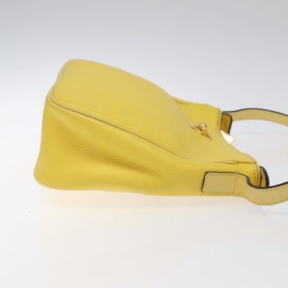 Celine Circle logo Leather, GOLD, LEATHER, Shoulder bag