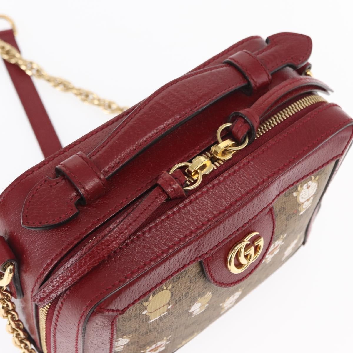 Gucci Doraemon Ophidia Zip Around Camera Bag Printed Mini GG Coated Canvas, BEIGE, CANVAS, Shoulder bag