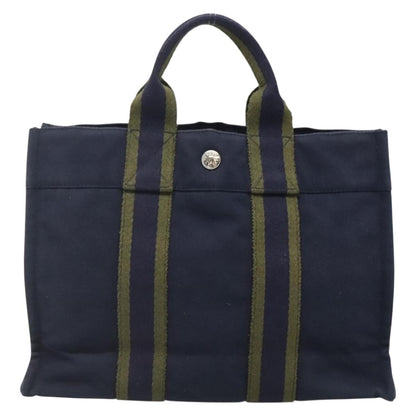 Hermes Fourre Tout Tote Canvas, SILVER, CANVAS, Tote bag
