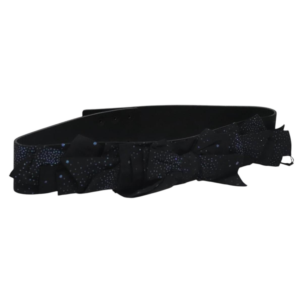 Chanel Vintage bow belt Leather, BLACK, LEATHER, Belts