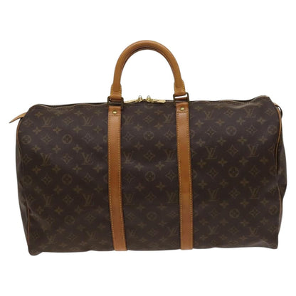 Louis Vuitton Keepall Bag Monogram Canvas, BROWN, CANVAS, Travel bag