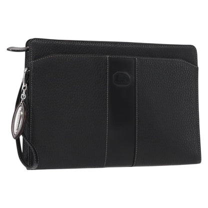 Burberry Zip Clutch Leather, BLACK, LEATHER, Clutche & pouche