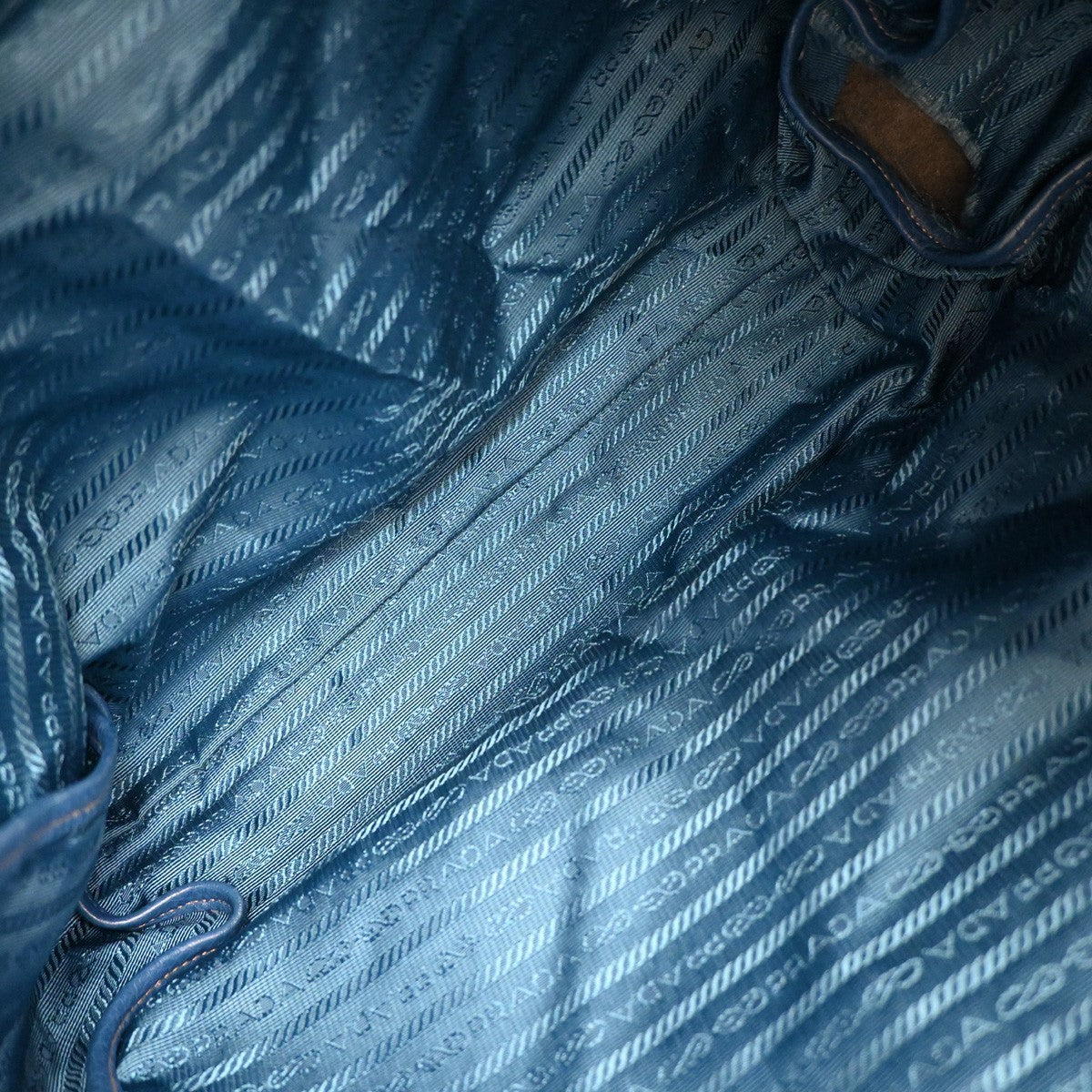 Prada Vintage Tote Leather, BLUE, LEATHER, Tote bag