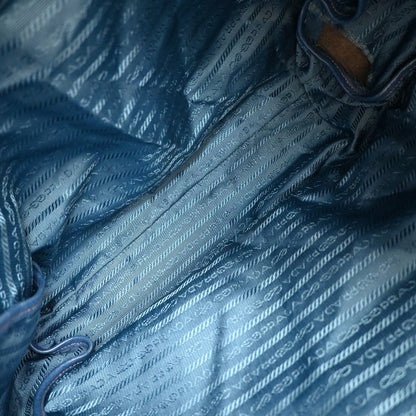 Prada Vintage Tote Leather, BLUE, LEATHER, Tote bag